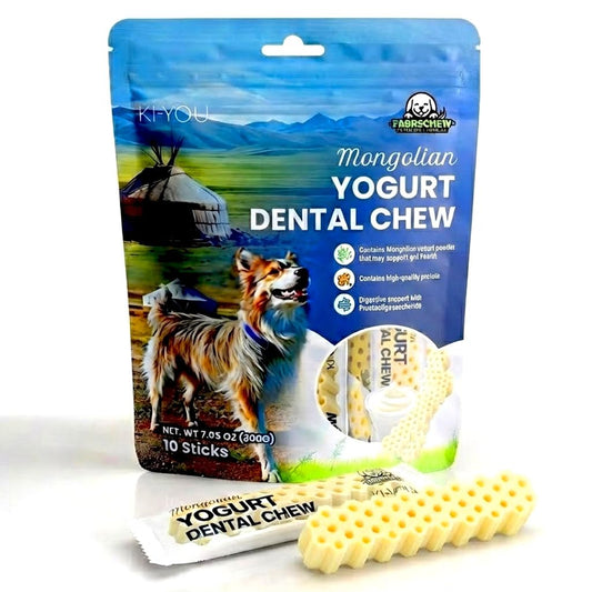 KIYOU Mongolian Yogurt for Dogs – Probiotic & Prebiotic Rich for Gut Health, Soft Honeycomb Shape for Gentle Dental Care, and Sensitive Gums (Chew - Long Type)