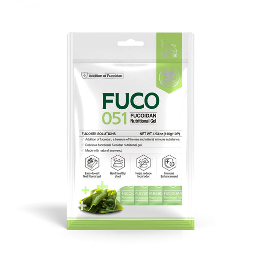 Fuco 051 Fucoidan Gel Treat for Dogs – Digestive, Immune & Stool Odor Support with Spirulina, Prebiotics & Seaweed Superfoods, Sugar-Free (10 Pack)
