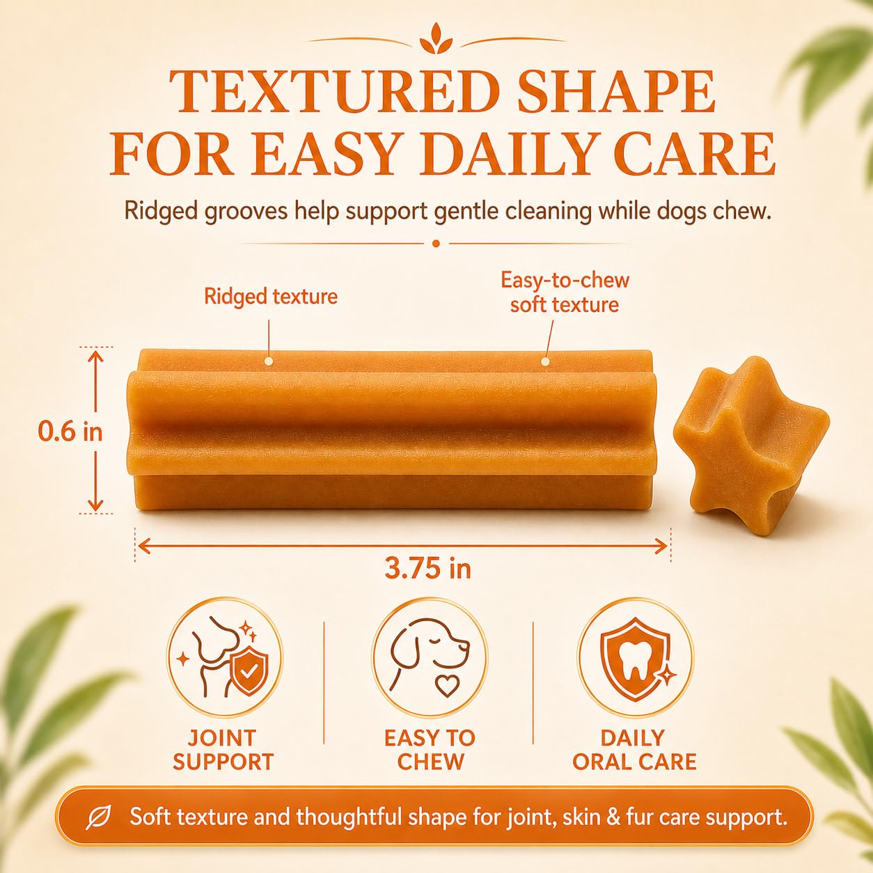 Fabrechew Cricket & Salmon Protein Dog Treats – Hypoallergenic High-Protein Soft Dental Chews for Sensitive Dogs 14 Pcs (Joint, Skin & Fur Care)