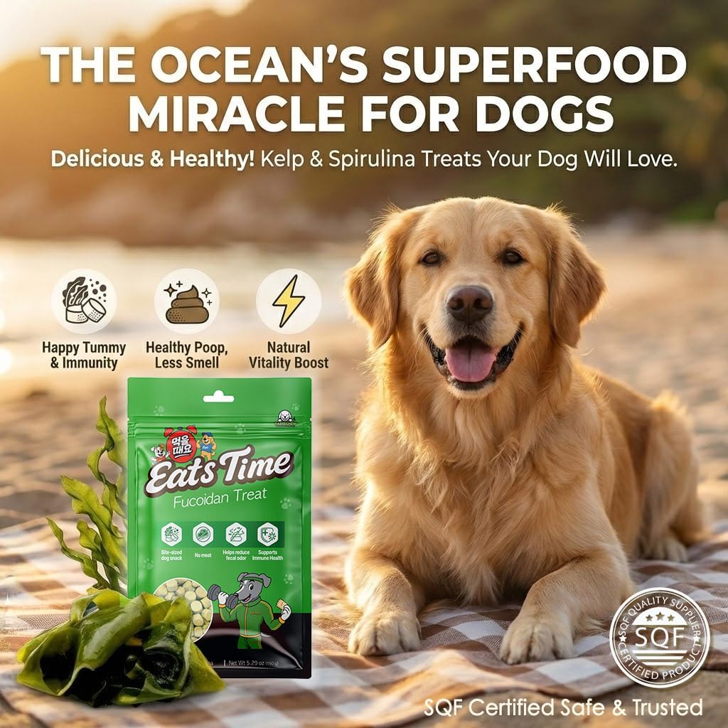 Fabrechew Fucoidan Dog Treats – Seaweed-Based Functional Chews for Immune, Digestive & Stool Support, Hypoallergenic, No Meat (Soft Gel)