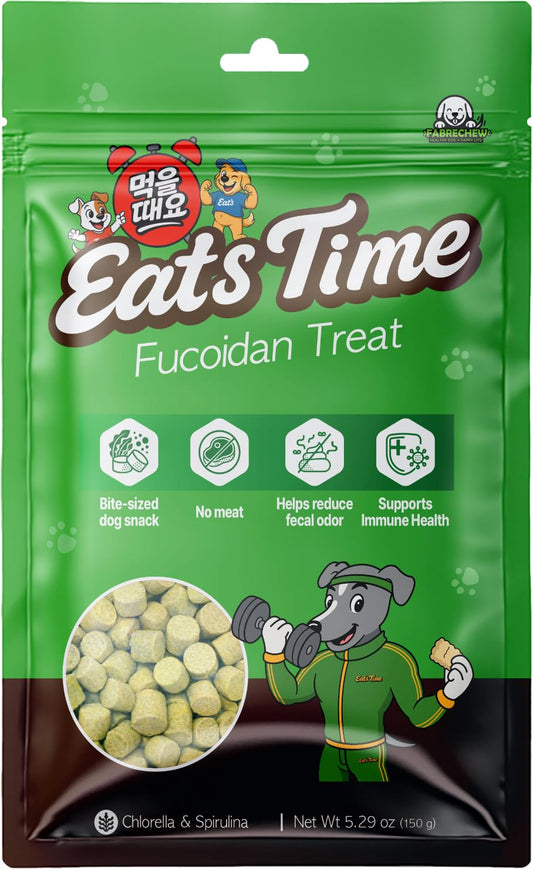 Fabrechew Fucoidan Treat for Dogs, Meat-Free Soft Chews – Immune & Digestive Health, Stool & Odor Support, Antioxidant, Superfood with Spirulina, Chlorella & Probiotics, Bite-Sized 5.29 oz (150g)