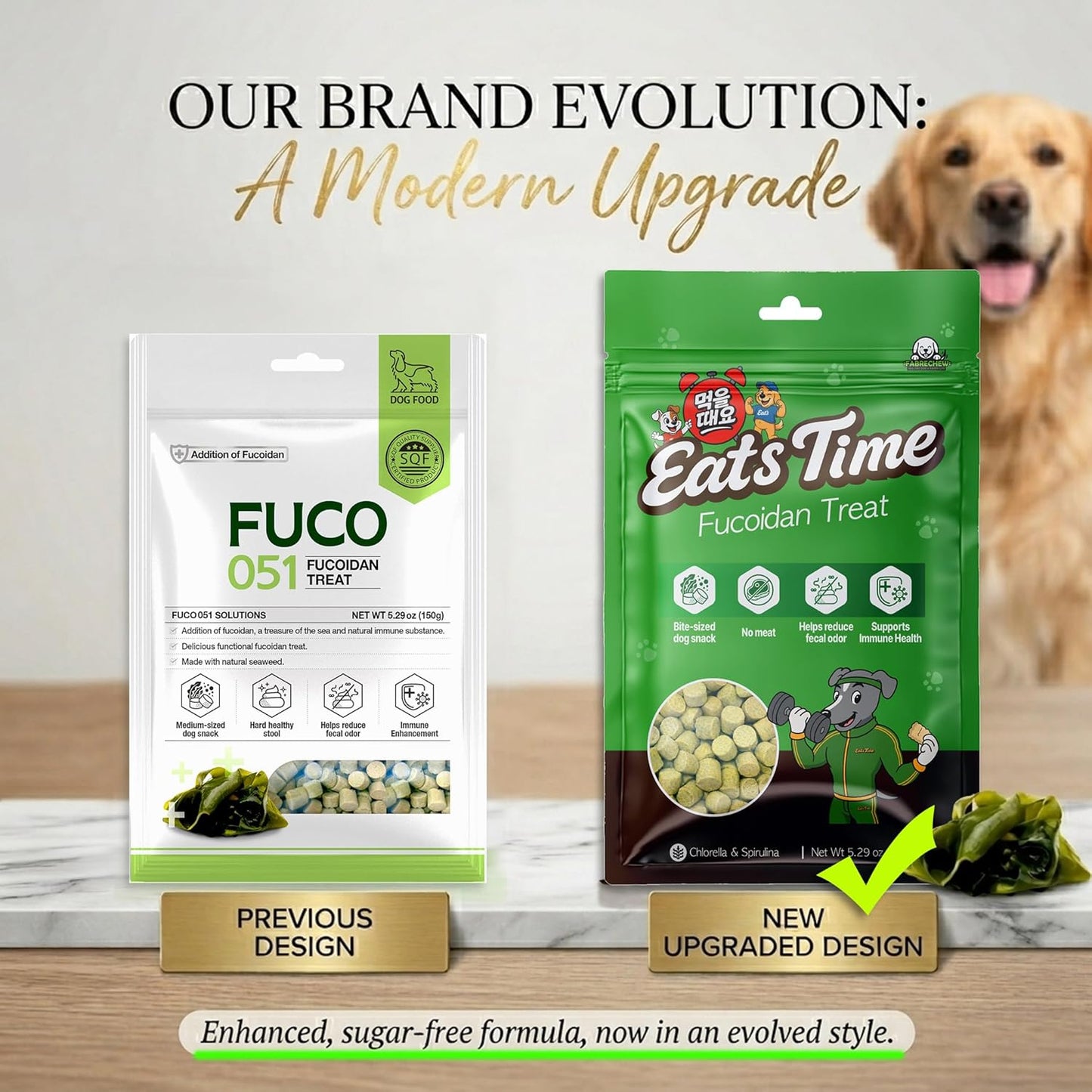 Fabrechew Fucoidan Dog Treats – Seaweed-Based Functional Chews for Immune, Digestive & Stool Support, Hypoallergenic, No Meat (Soft Gel)