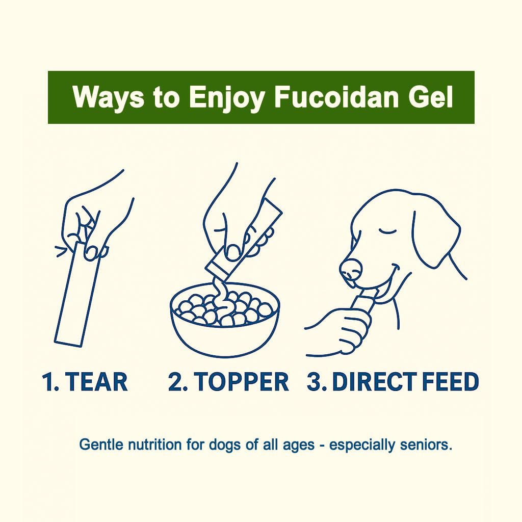 Fabrechew Fucoidan Dog Treats – Seaweed-Based Functional Chews for Immune, Digestive & Stool Support, Hypoallergenic, No Meat (Soft Gel)